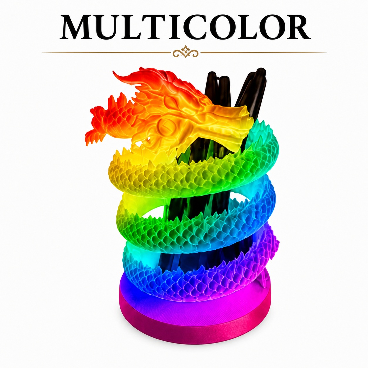 Spiral Dragon Pen Holder & Desk Organizer