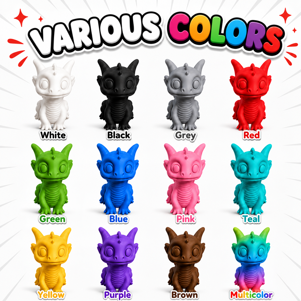 Baby Dragon 30 Pack | 3D Printed Fantasy Mini Figures | Party Favors | Collector Gift | Classroom Rewards