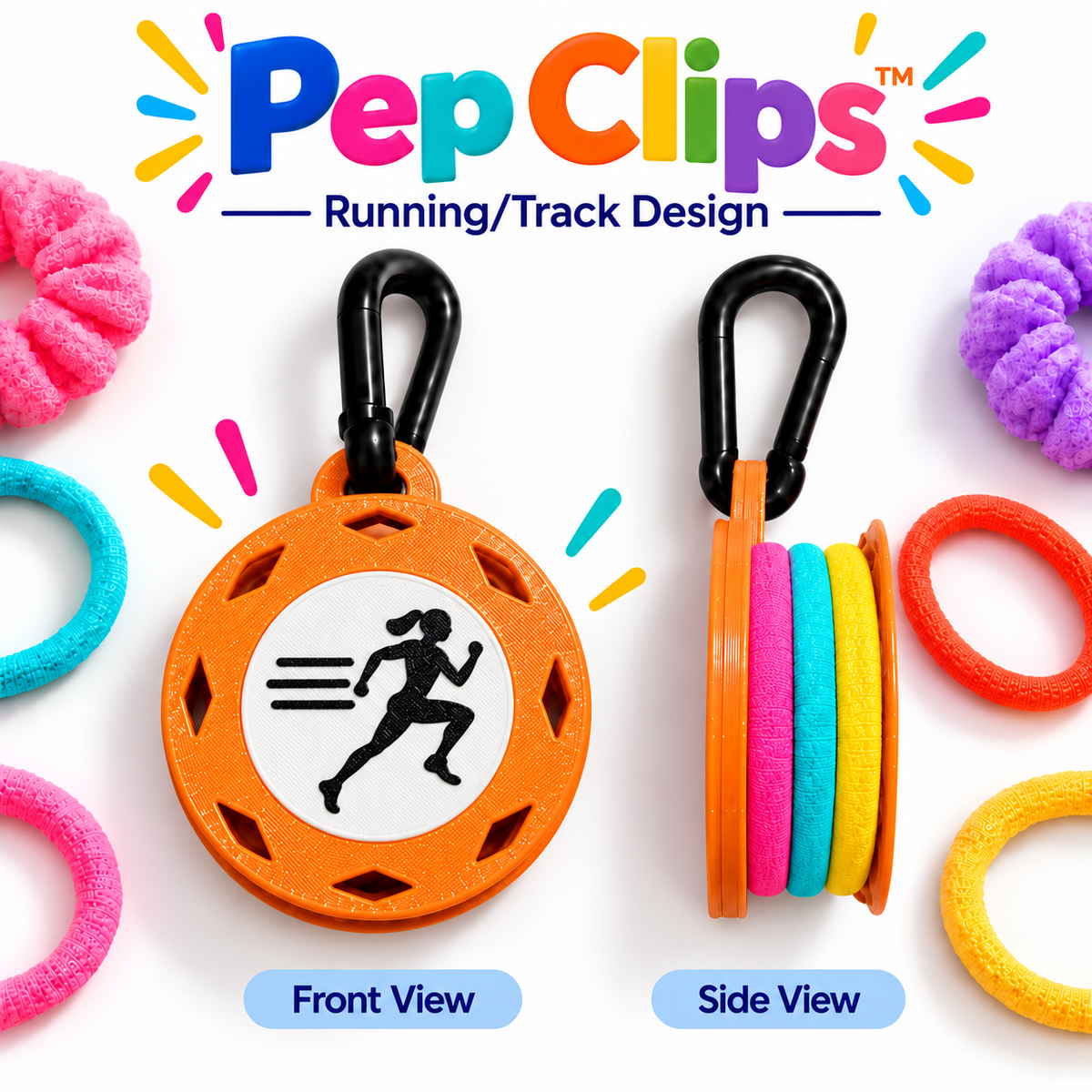 Pep Clips™ Hair Tie Holder | Sports, Team & Activity Designs