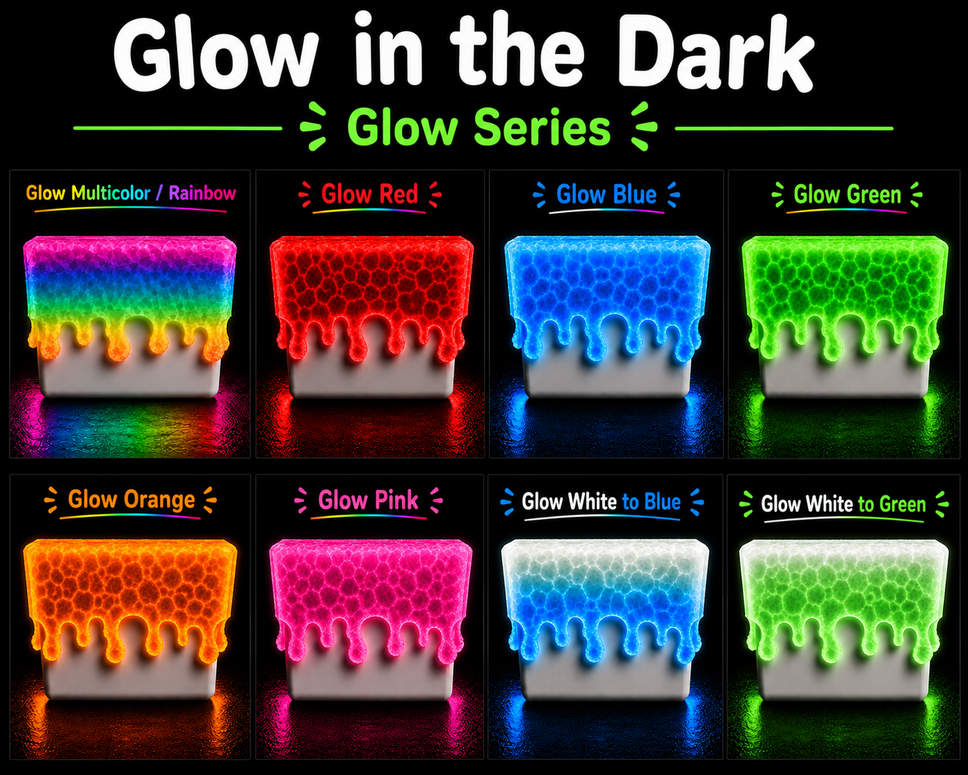 Fidget Cube Display & Storage Holder | Glow-in-the-Dark Lid | Desk Accessory Gift | Nice Cube Compatible