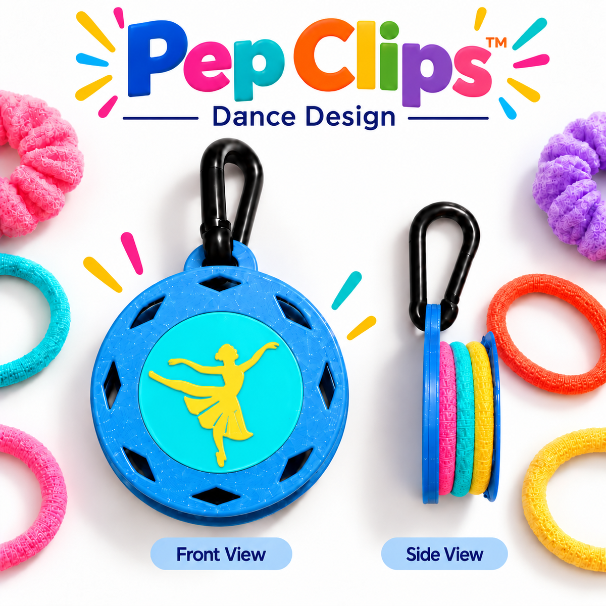 Pep Clips™ Hair Tie Holder | Sports, Team & Activity Designs