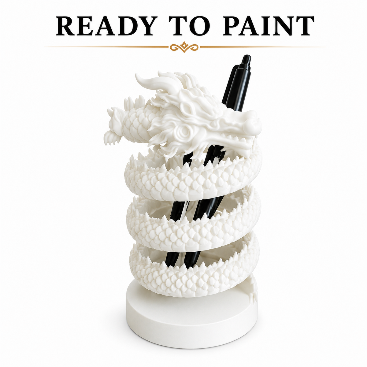 Spiral Dragon Pen Holder & Desk Organizer