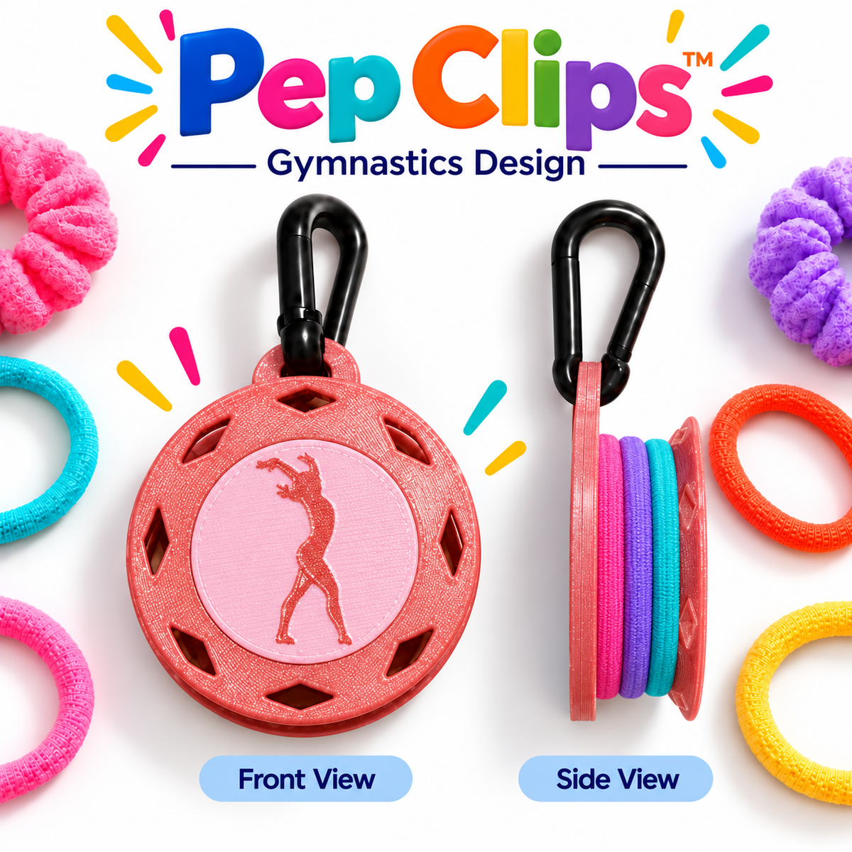 Pep Clips™ Hair Tie Holder | Sports, Team & Activity Designs