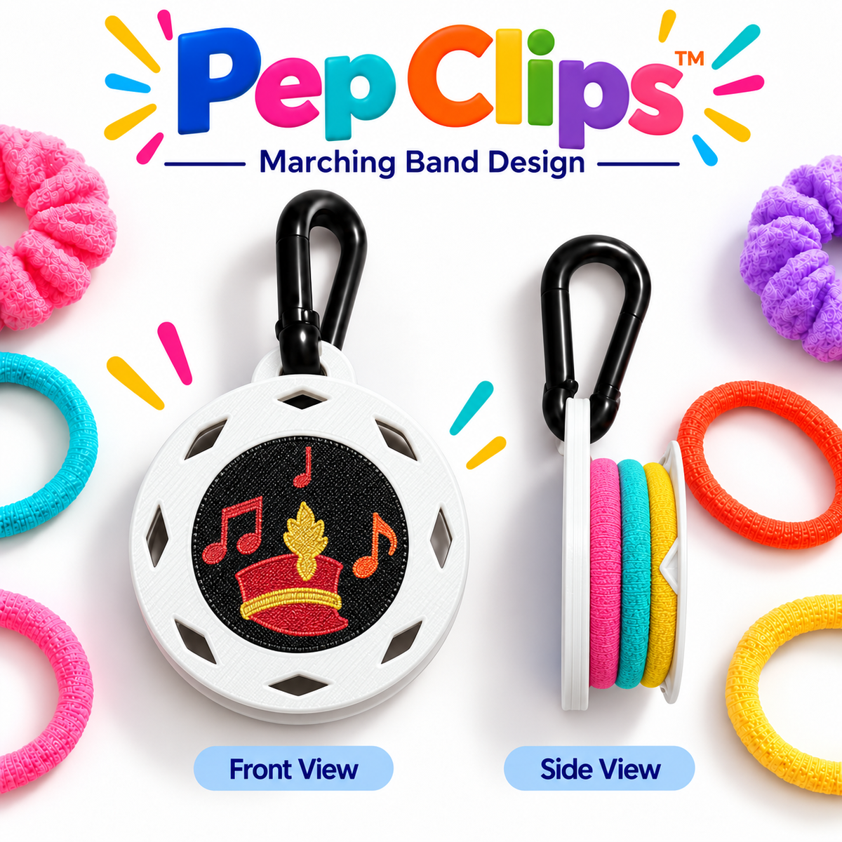 Pep Clips™ Hair Tie Holder | Sports, Team & Activity Designs