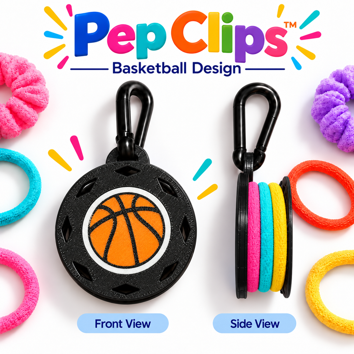 Pep Clips™ Hair Tie Holder | Sports, Team & Activity Designs