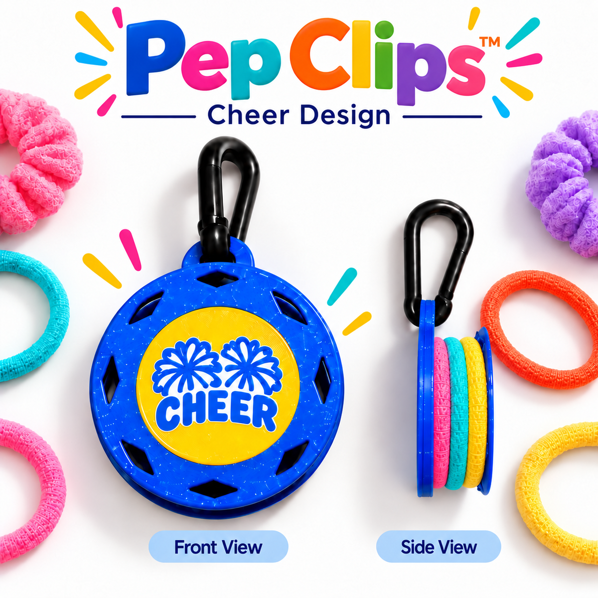 Pep Clips™ Hair Tie Holder | Sports, Team & Activity Designs
